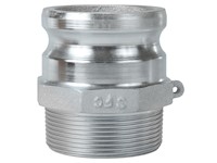 3 Inch (in) Size Plated Iron Type F Male Adapter x Male NPT Cam and Groove Coupling