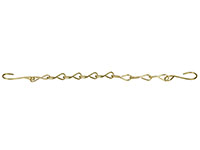 12 Inch (in) Size Brass Security Chain with "S" Hooks