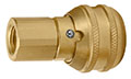 1.97 Inch (in) Length Brass Auto Industrial Interchange 1/4 Inch (in) Body Quick Connect Socket (AMASL-02AF) - 2